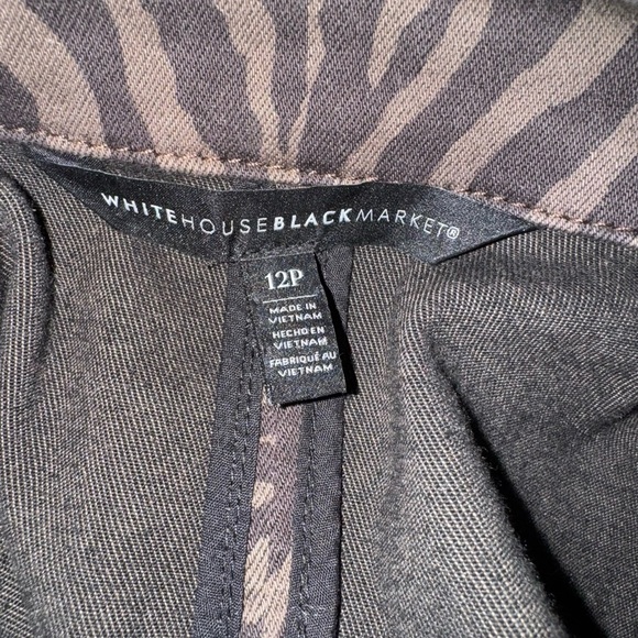 White House Black Market Women's Outline Zebra Chocolate Snap Jacket 12P - Picture 6 of 13